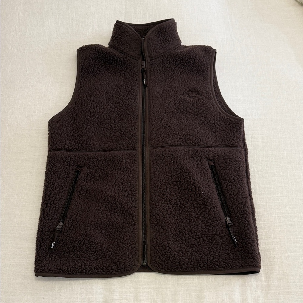 Aritzia Dark Brown Fleece Vest